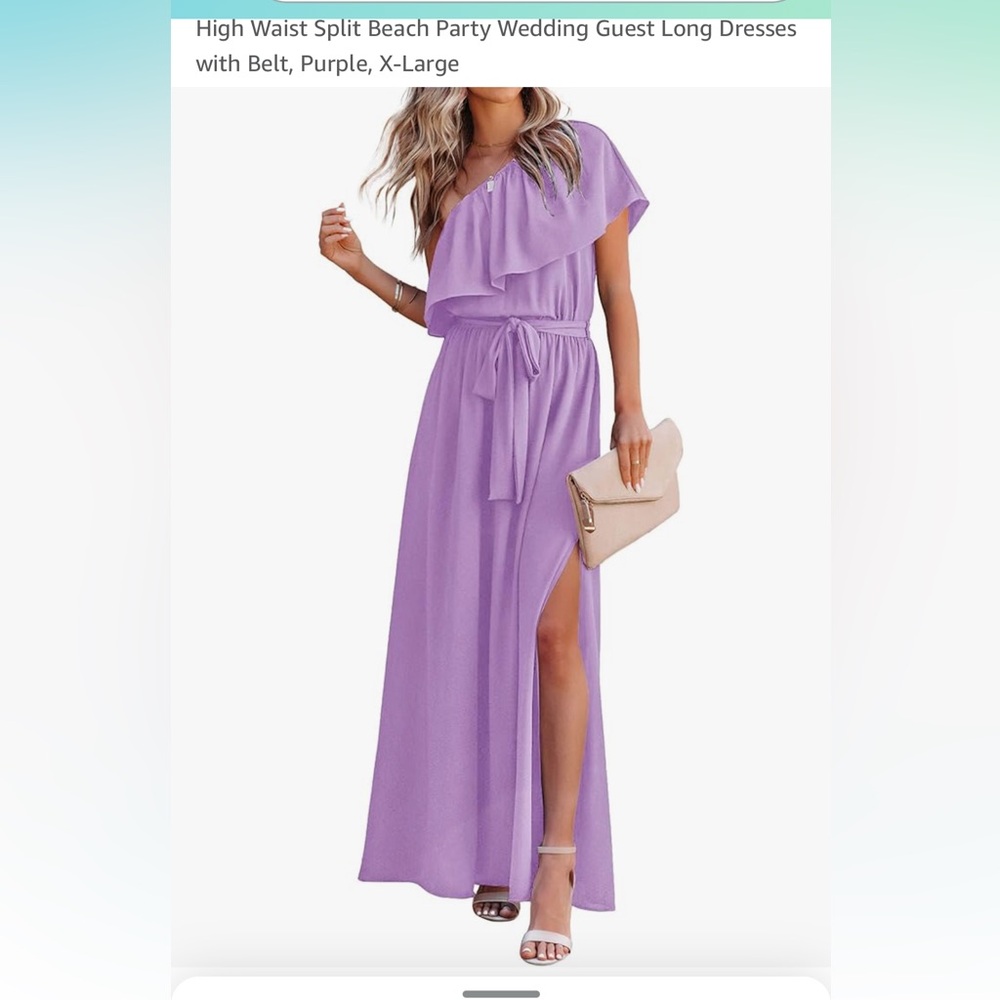 Purple one sleeve dress